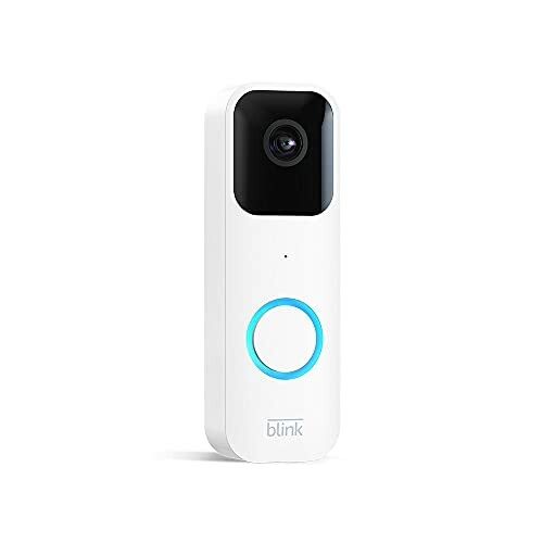 Blink video doorbell with camera and blue light ring