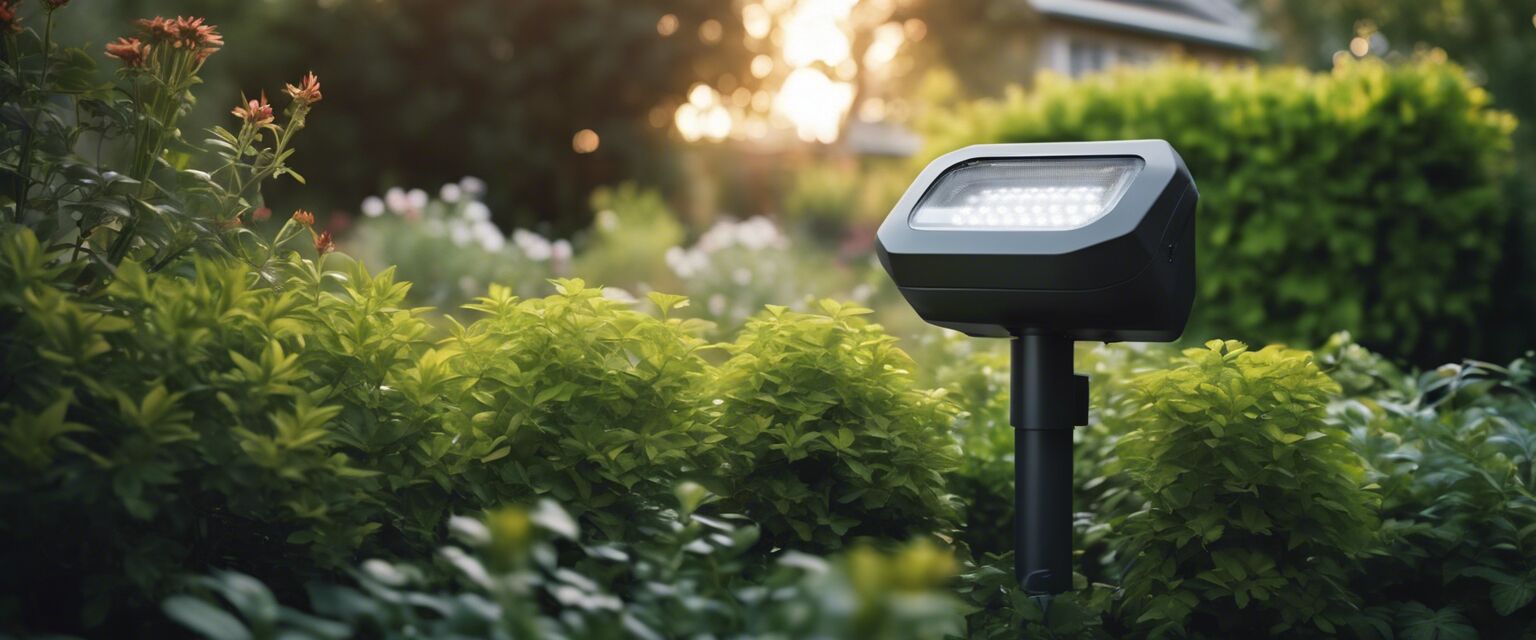 Motion sensor lighting in a garden