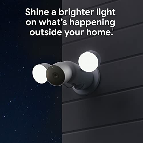 Outdoor security camera with lights on a wall.