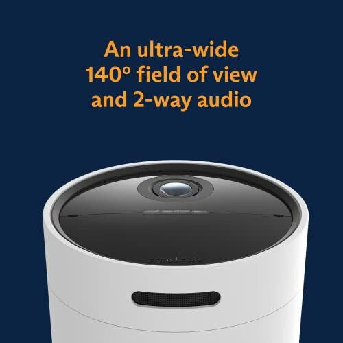 Security camera with 140-degree field of view and 2-way audio