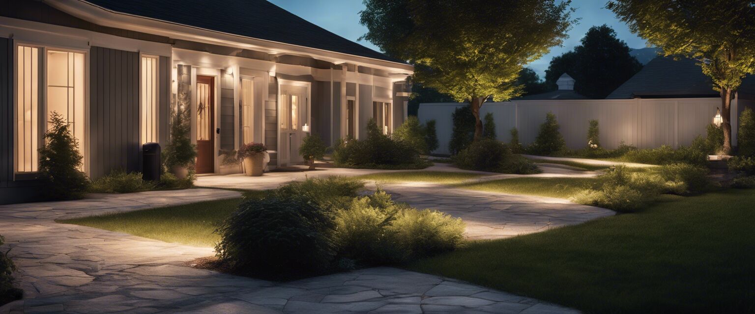 Benefits of security lighting showcased in an outdoor scene