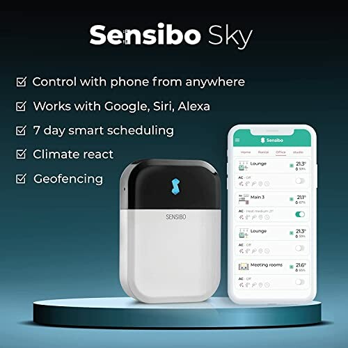 Sensibo Sky smart AC controller with smartphone app features