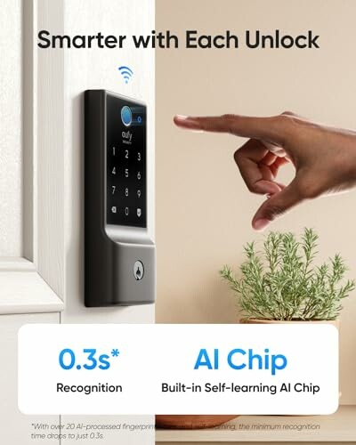 Smart lock with AI chip and fingerprint recognition