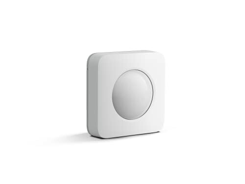 Square white sensor device with rounded button